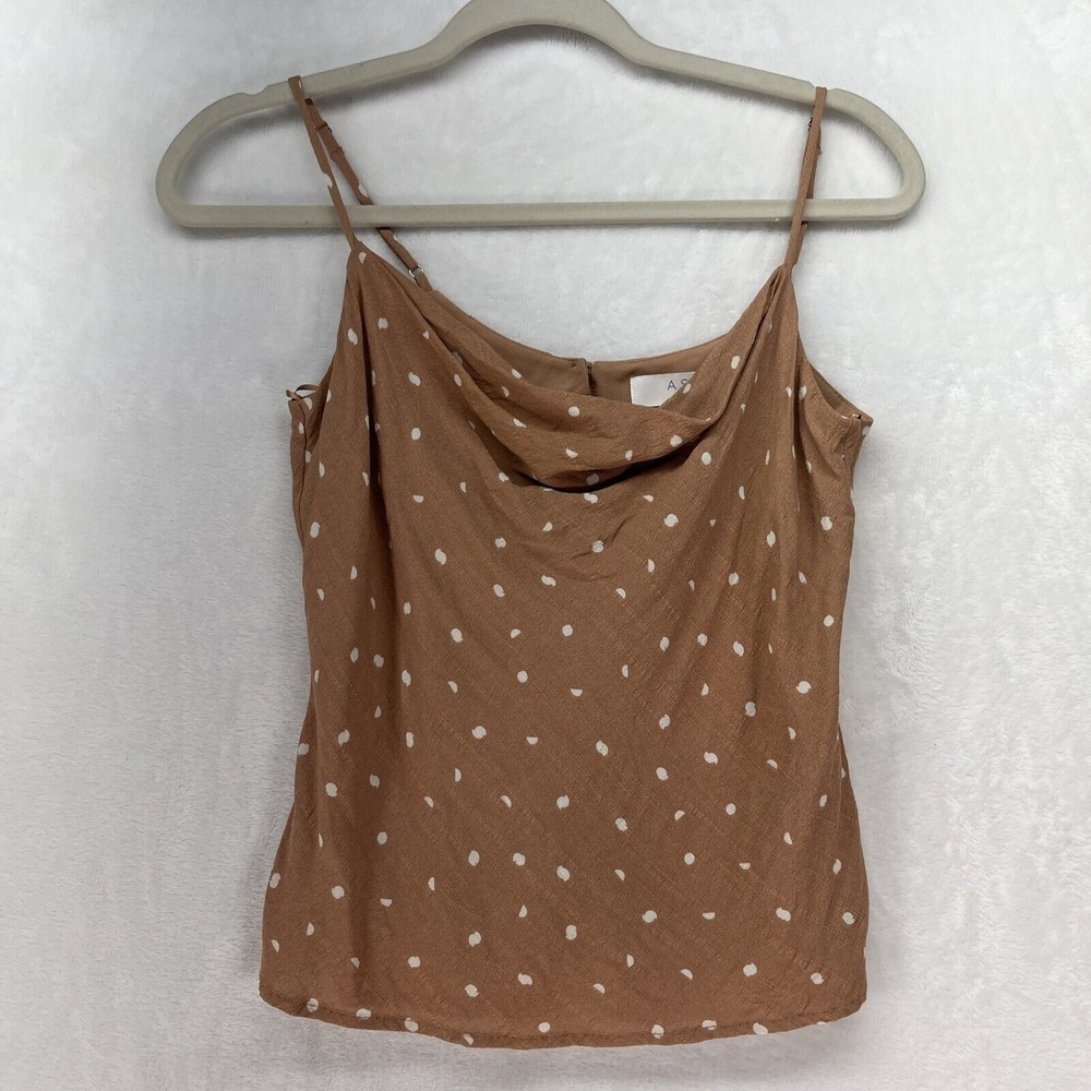 ASTR The Label Clay Cowl Drape Camisole Womens Small Polka Dot